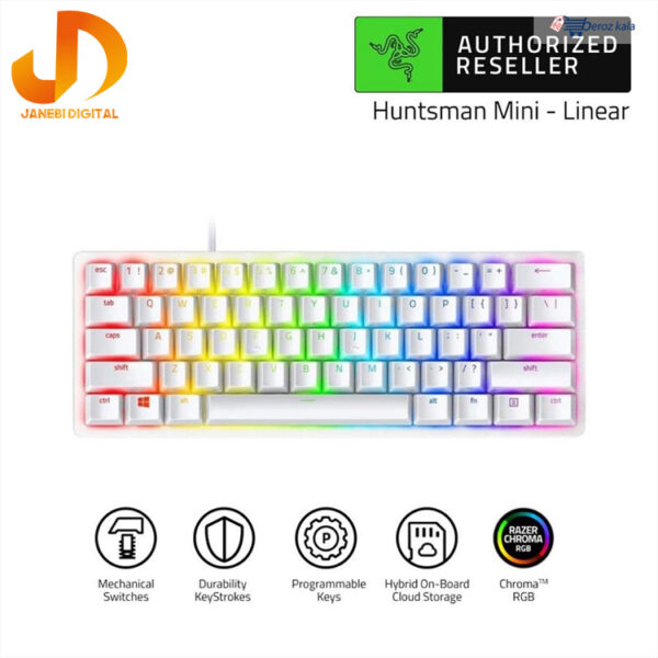 کیبورد ریزر مدل  Huntsman Mini Purple Switch (گارانتی 18 ماهه ایستا) - Image 5