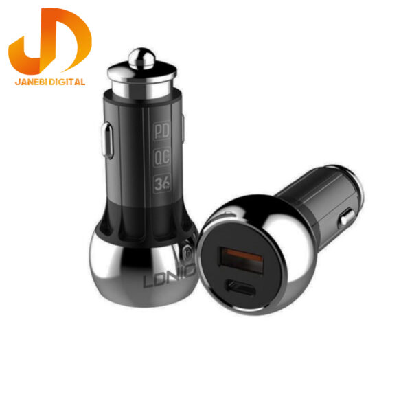 شارژر فندکی الدینیو مدل C1به همراه کابل تبدیل USB-C - Image 3