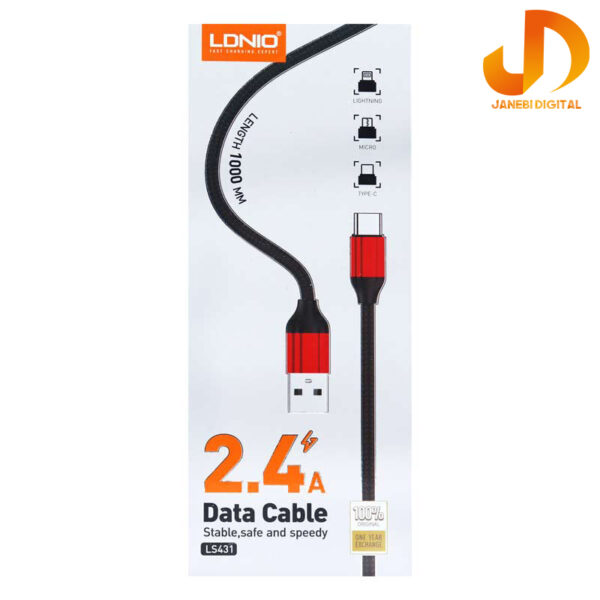 کابل C-USB الدینیو مدل  LS431 طول 1 متر - Image 4