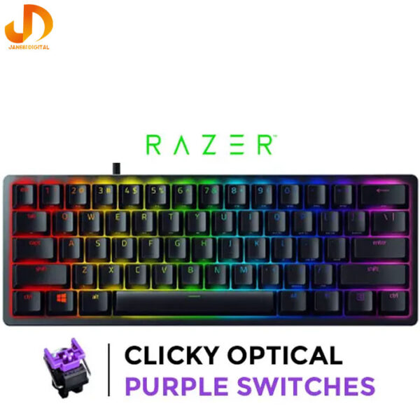 کیبورد ریزر مدل  Huntsman Mini Purple Switch (گارانتی 18 ماهه ایستا) - Image 6