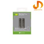 باتری نیم قلمی شارژی سایز AAA جی پی مدل ReCyko Plus Pro 800mAh بسته 2 عددی
