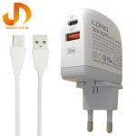 شارژر دیواری الدینیو مدل A2522C - 30W به همراه کابل تبدیل USB-C
