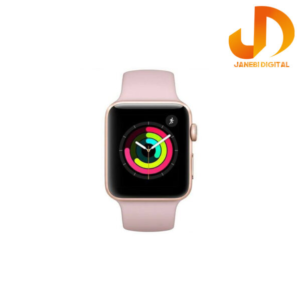 ساعت هوشمند اپل واچ سری 3 38mm Aluminum Case with Black Sport Silicon Band - Image 10