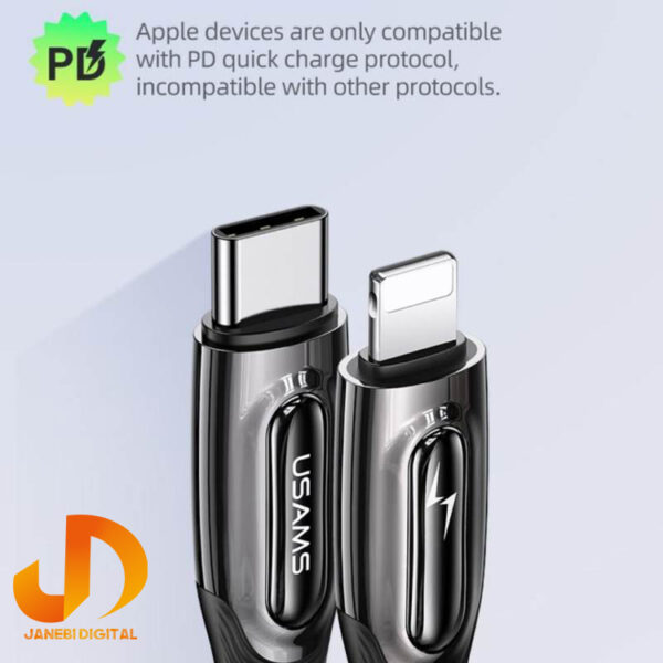 کابل تبدیل C-USB به لایتنینگ یوسمز مدل U63 PD 20W طول 1.2 متر - Image 12