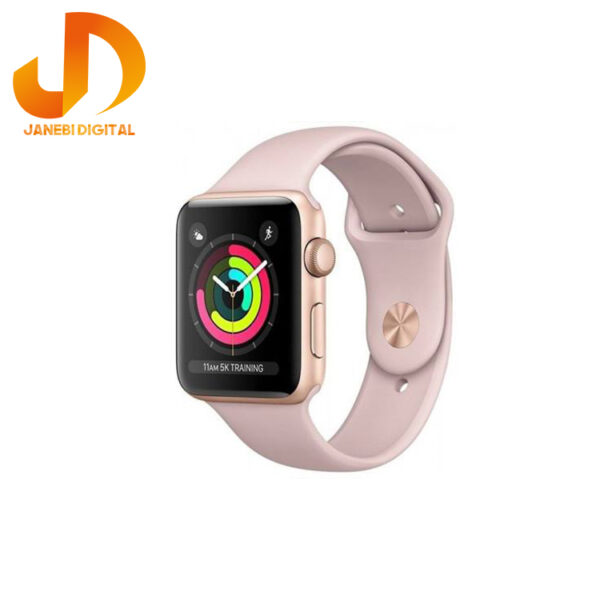 ساعت هوشمند اپل واچ 3 مدل 42mm Aluminum Case with  Black Sport Silicon Band - Image 15