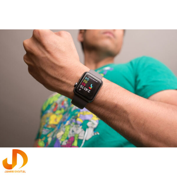 ساعت هوشمند اپل واچ سری 3 38mm Aluminum Case with Black Sport Silicon Band - Image 17