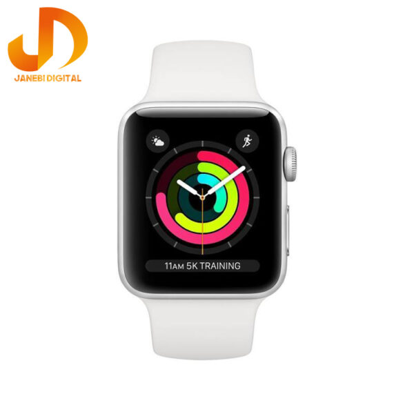 ساعت هوشمند اپل واچ 3 مدل 42mm Aluminum Case with  Black Sport Silicon Band - Image 19