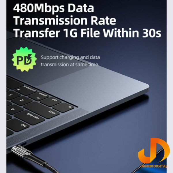 کابل تبدیل C-USB به لایتنینگ یوسمز مدل U63 PD 20W طول 1.2 متر - Image 18