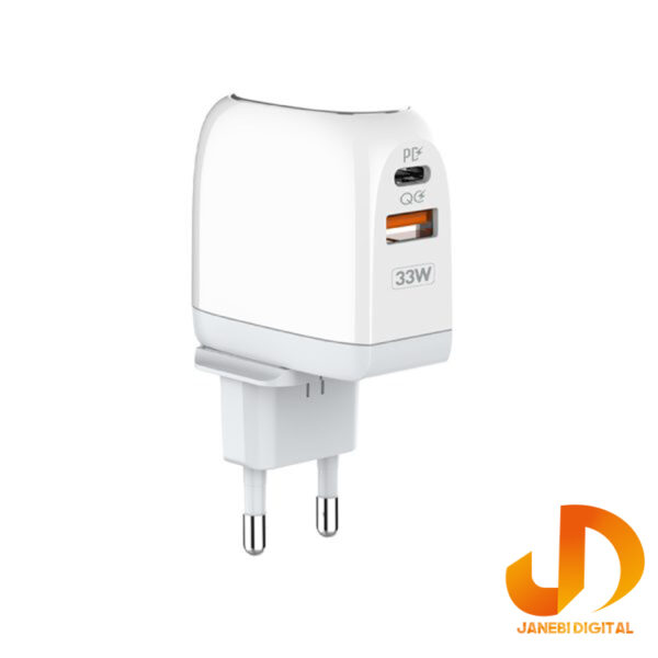 شارژر دیواری الدینیو مدل A2522C - 30W به همراه کابل تبدیل USB-C - Image 4