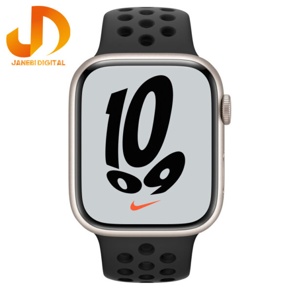 ساعت هوشمند اپل سری 7 مدل 45mm Aluminum Case with Nike Sport  silicone Band - Image 4