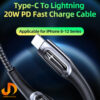 کابل تبدیل C-USB به لایتنینگ یوسمز مدل U63 PD 20W طول 1.2 متر - Image 6