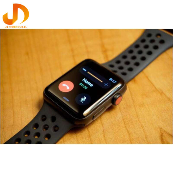 ساعت هوشمند اپل واچ 3 مدل 42mm Aluminum Case with  Black Sport Silicon Band - Image 7