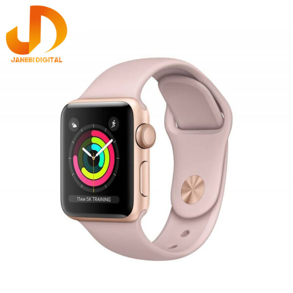 ساعت هوشمند اپل واچ سری 3 38mm Aluminum Case with Black Sport Silicon Band - Image 9
