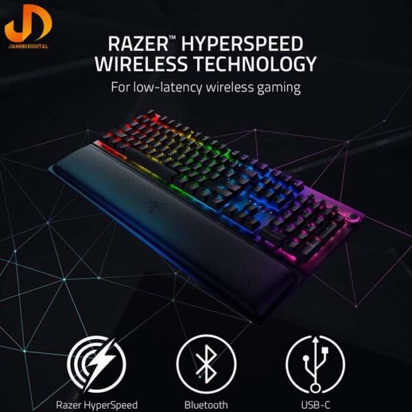 کیبورد مخصوص بازی ریزر مدلRAZER Keyboard Blackwidow V3 Pro GreenSwitch (گارانتی 18 ماهه ایستا) - Image 11