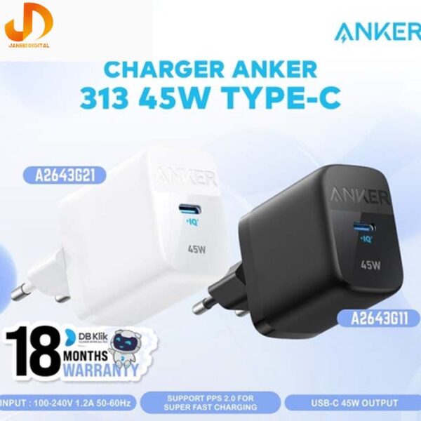 شارژر دیواری انکر سری 313 با توان 45 وات مدل ANKER 313 Ace 2 A2643 (گارانتی 24 ماهه جانبی همراه) 3 پین - Image 7